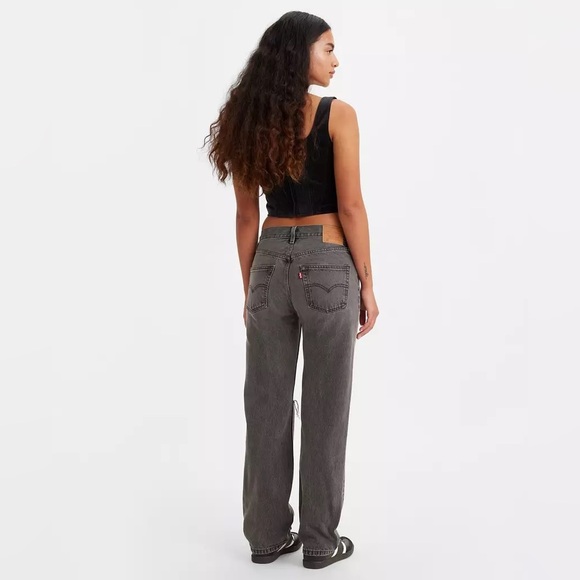 NWT Levi’s 501 90s 28 X 32 Black Wash Mud Rise Straight Leg Jeans Button Fly New - Picture 2 of 12